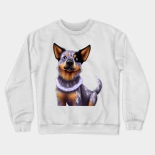 Cute Australian Cattle Dog Drawing Crewneck Sweatshirt